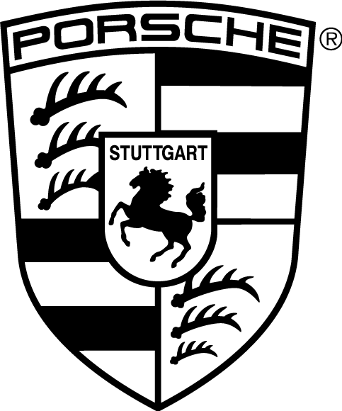 Porsche Logo in black and white